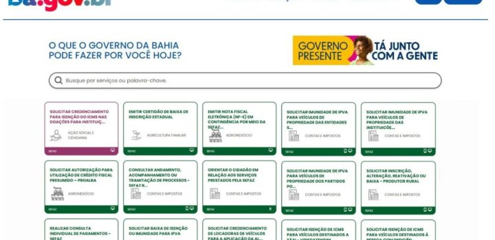 Sefaz-BA amplia atuação no ba.gov.br e alcança a marca de 20 serviços na plataforma