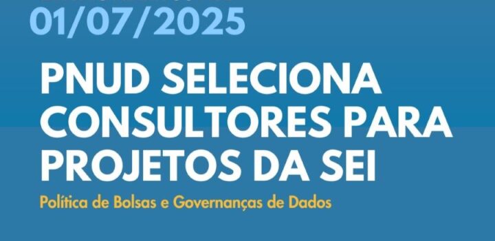 SEI e PNUD selecionam consultores técnicos para novos programas