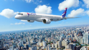 Leia mais sobre o artigo Grupo LATAM anuncia plano para fortalecer a conectividade na América do Sul com o Embraer E195-E2