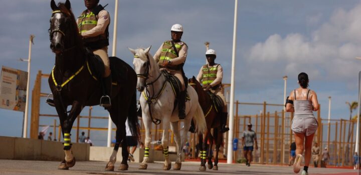 Cavalaria da PM auxilia policiais na prevenção de furtos e roubos durante Operação Verão 2025/26