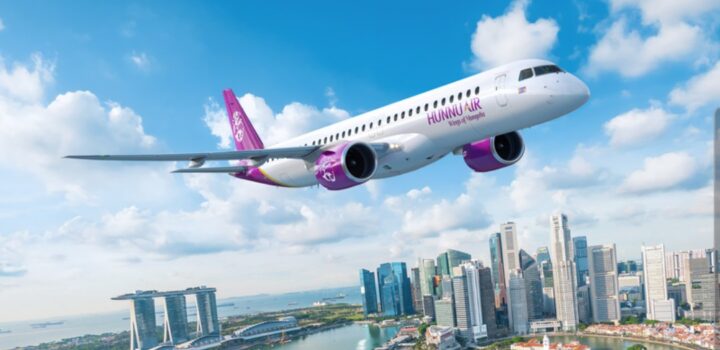 Embraer exibe os jatos de última geração E195-E2 e KC-390 Millennium durante o Singapore Airshow