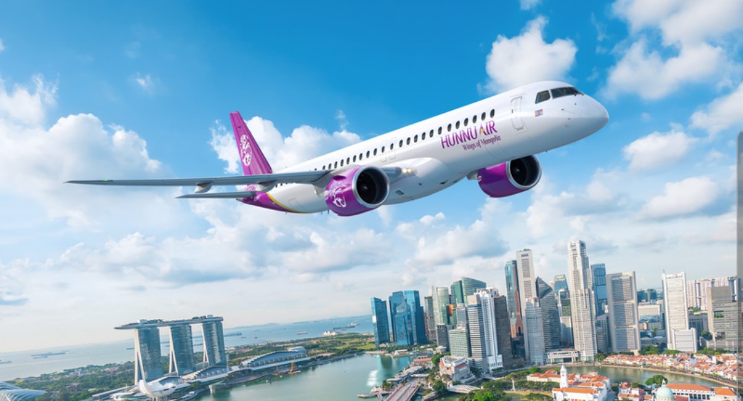 Embraer exibe os jatos de última geração E195-E2 e KC-390 Millennium durante o Singapore Airshow