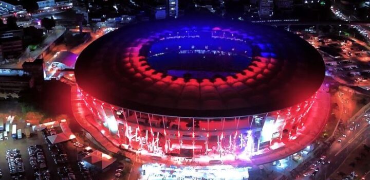 Casa de Apostas Arena Fonte Nova apresenta show de iluminação para a partida entre Bahia e Fluminense