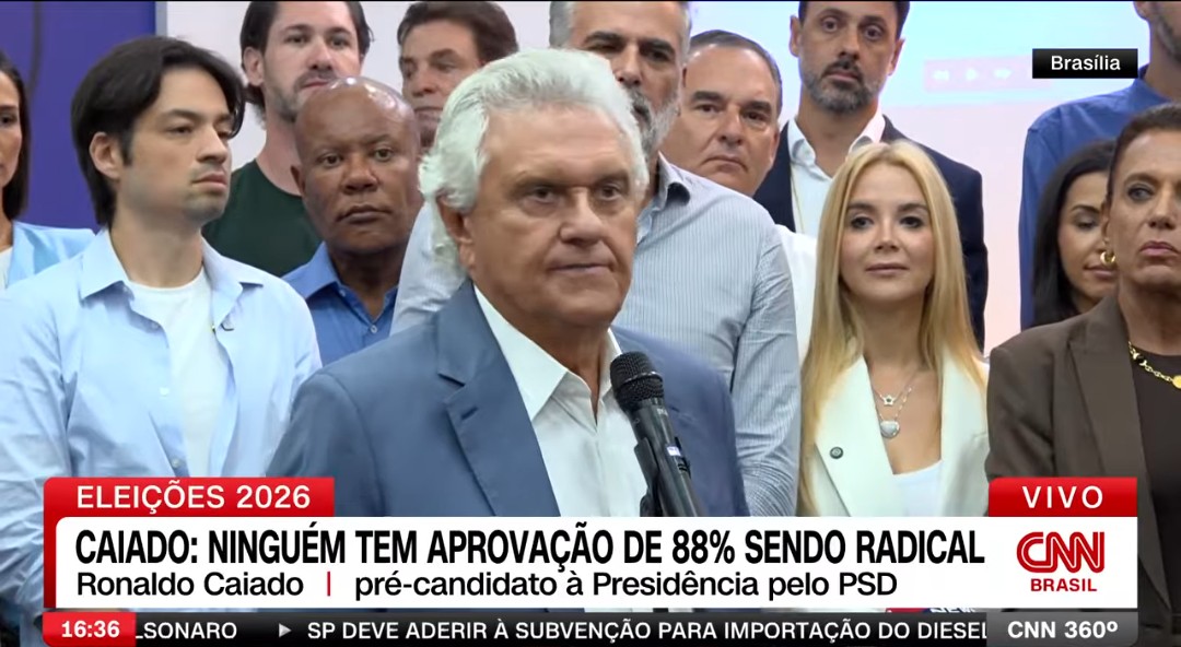 PSD oficializa Caiado como pré-candidato à presidência