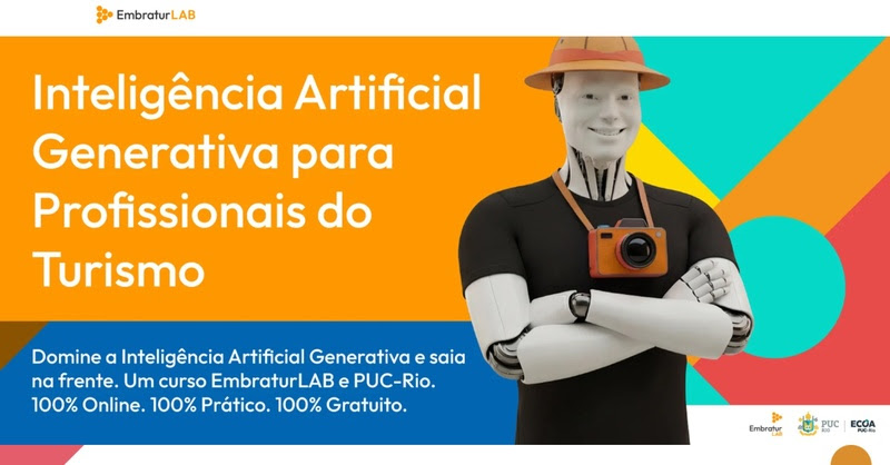 Embratur abre inscrições para programa gratuito de Inteligência Artificial para profissionais do turismo