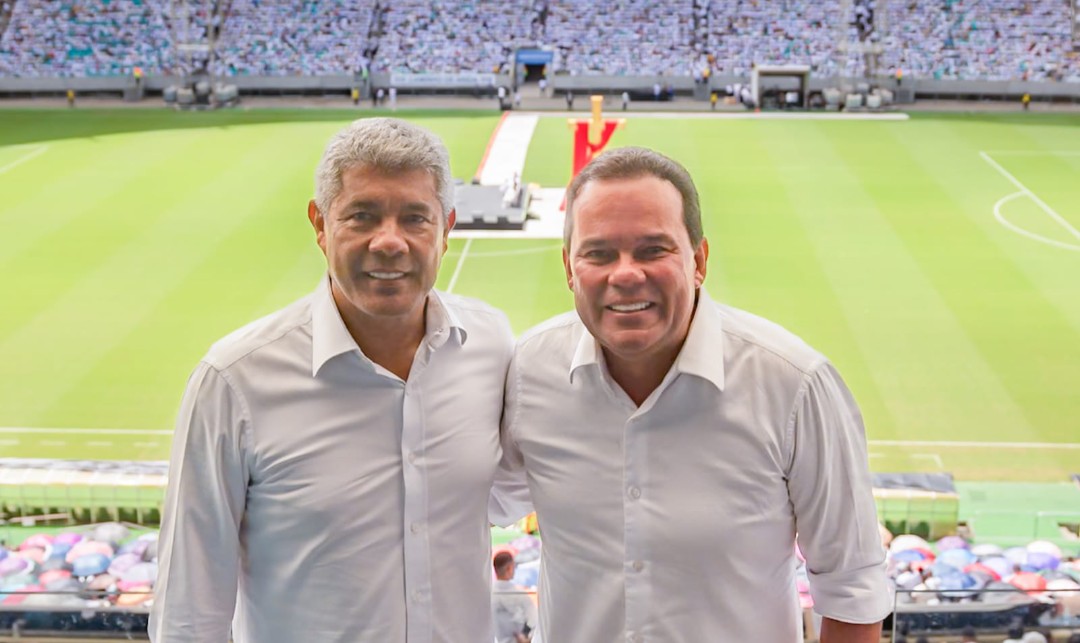Jerônimo Rodrigues oficializa Geraldinho como vice na chapa da reeleição durante grande evento na Arena Fonte Nova