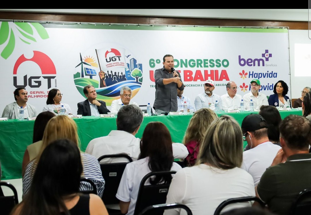 Vice-governador ressalta geração de empregos e diálogo social no 6º Congresso da UGT-BA