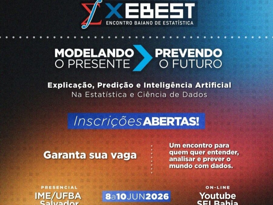 X Encontro Baiano de Estatística abre inscrições e inicia submissão de artigos