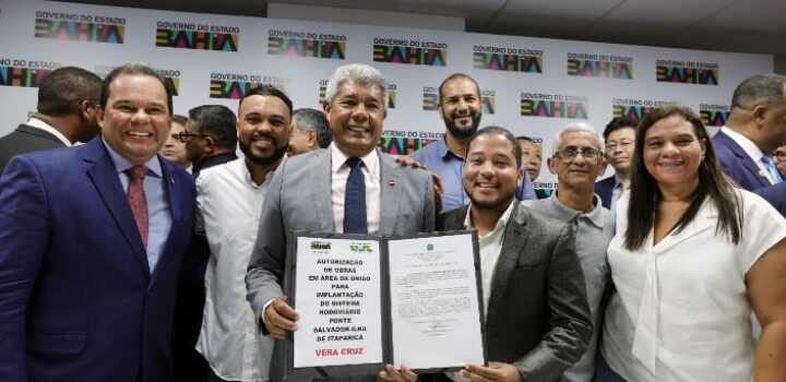 “Marco histórico para o estado”, diz Jerônimo Rodrigues ao autorizar início das obras em terra da Ponte Salvador–Itaparica