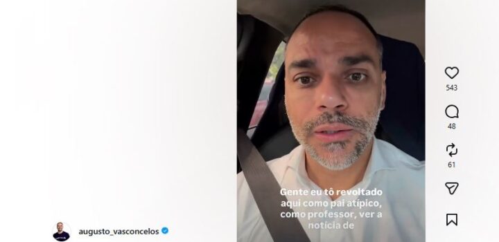 “Descaso com o dinheiro público”: Augusto Vasconcelos critica cancelamento de escola para crianças autistas em Salvador