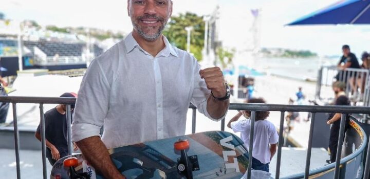 Augusto Vasconcelos celebra inauguração do Skatepark do Subúrbio, primeiro do Brasil com certificação da World Skate