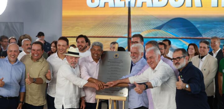 Lula e Jerônimo participam de ato simbólico para cravação da primeira estaca da Ponte Salvador–Ilha de Itaparica