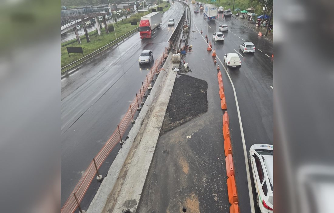 DNIT conclui reparo na BR-324 e mantém investigação de estrutura subterrânea