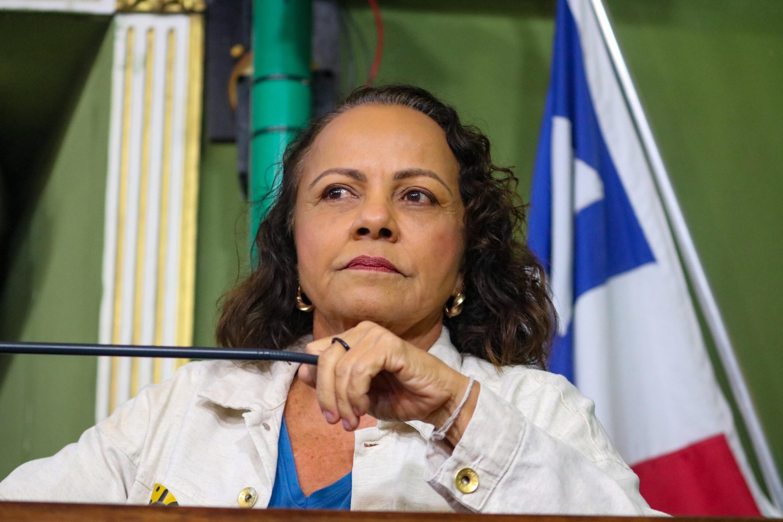 Aladilce Souza comenta presença de bandeiras de ACM Neto e Flávio Bolsonaro em ato na Barra