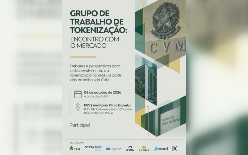 CVM e entidades do mercado apresentam avanços no Grupo de Trabalho de Tokenização durante evento em SP