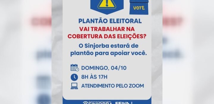 Sinjorba monta plantão especial de atendimento para jornalistas durante a cobertura das Eleições