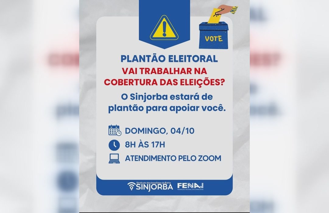 Sinjorba monta plantão especial de atendimento para jornalistas durante a cobertura das Eleições