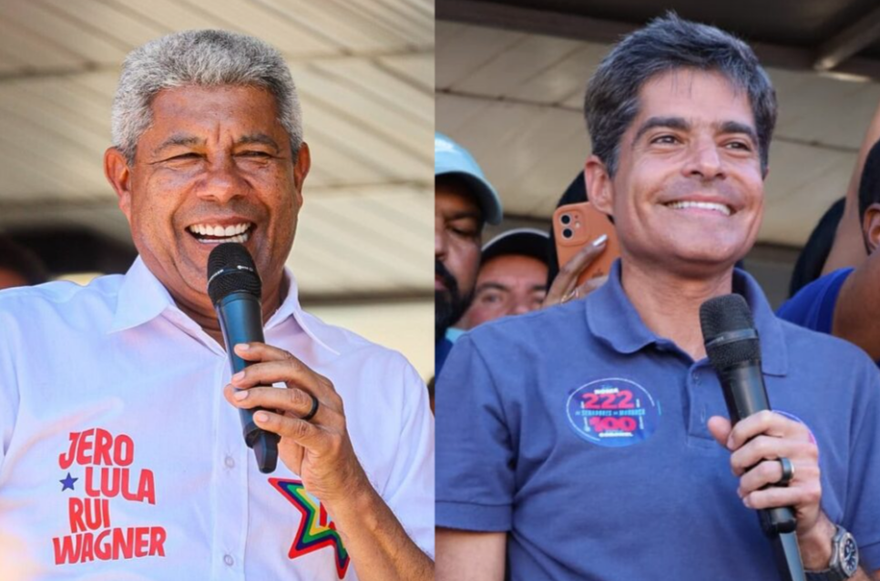 Quaest na BA: Jerônimo Rodrigues tem 52% dos votos válidos e ACM Neto, 48%, em cenário de empate técnico na véspera do 1º turno
