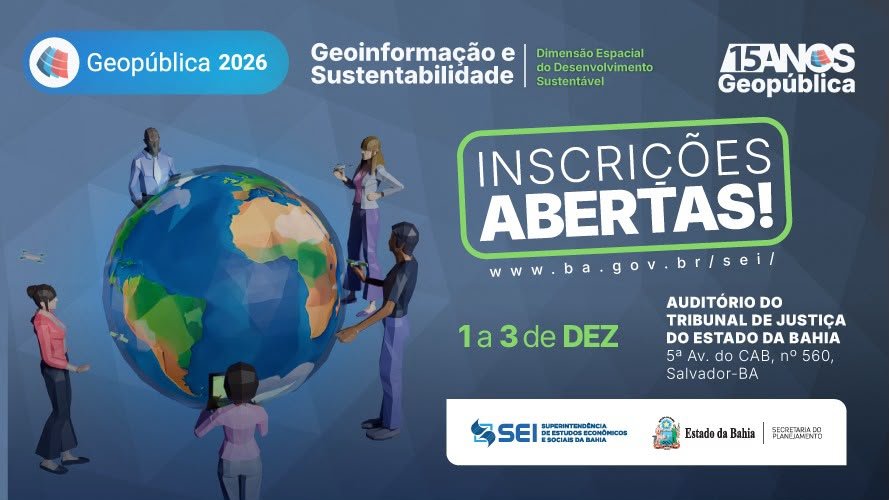 Inscrições abertas para a 15ª edição do Geopública